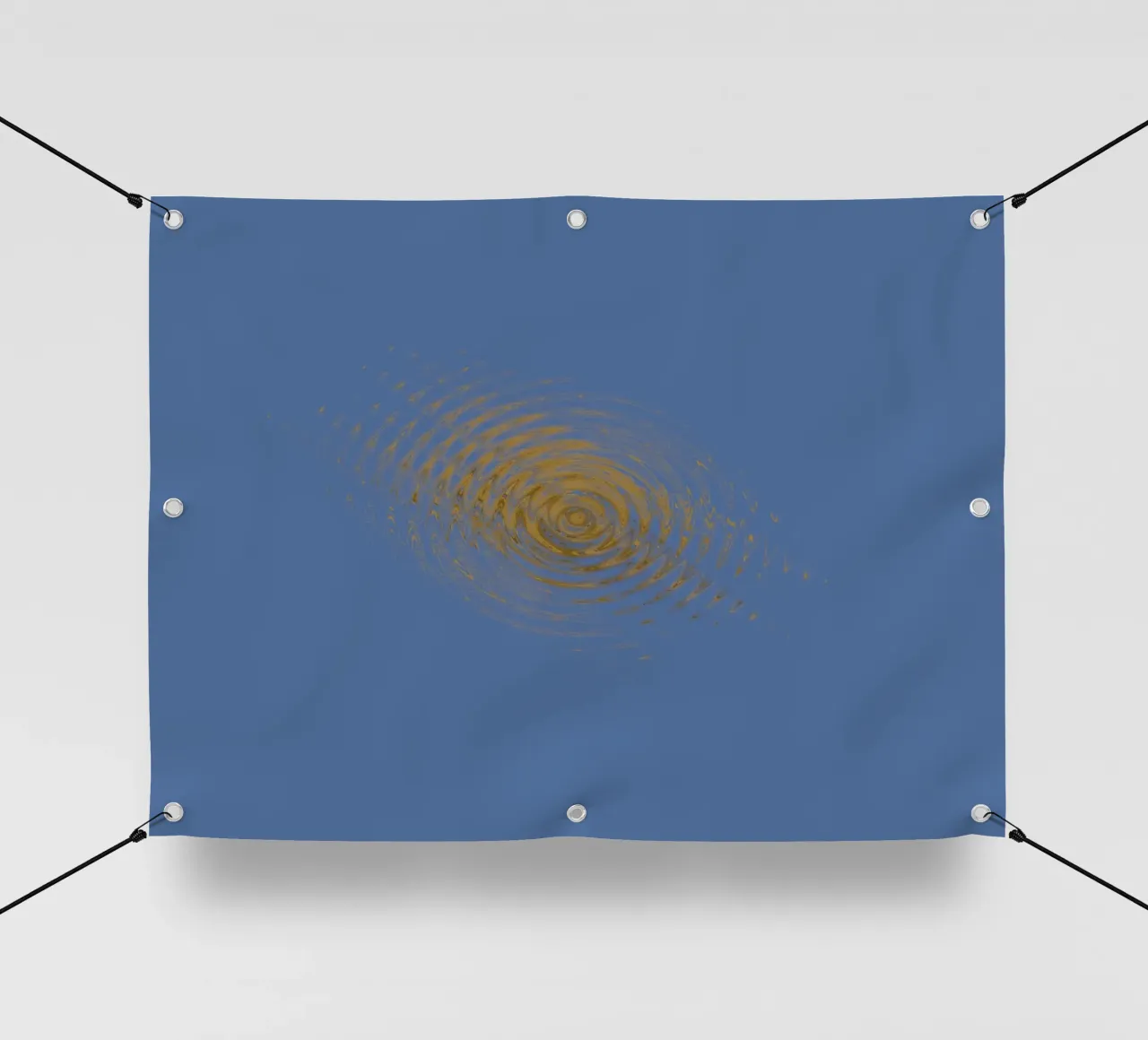 Motif circulaire abstrait et dynamique en bleu et jaune bâche pvc de Something for you