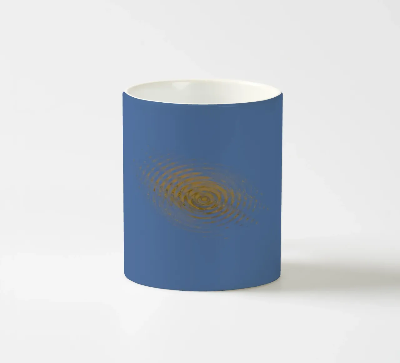 Motif circulaire abstrait et dynamique en bleu et jaune mug en céramique de Something for you