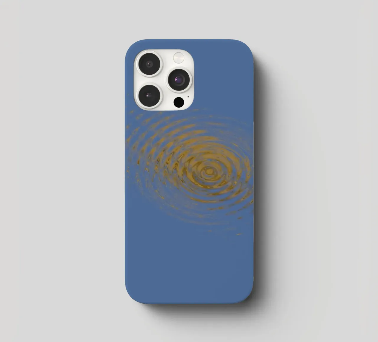 Abstract dynamic circular pattern in blue and yellow iphone case by Something for you