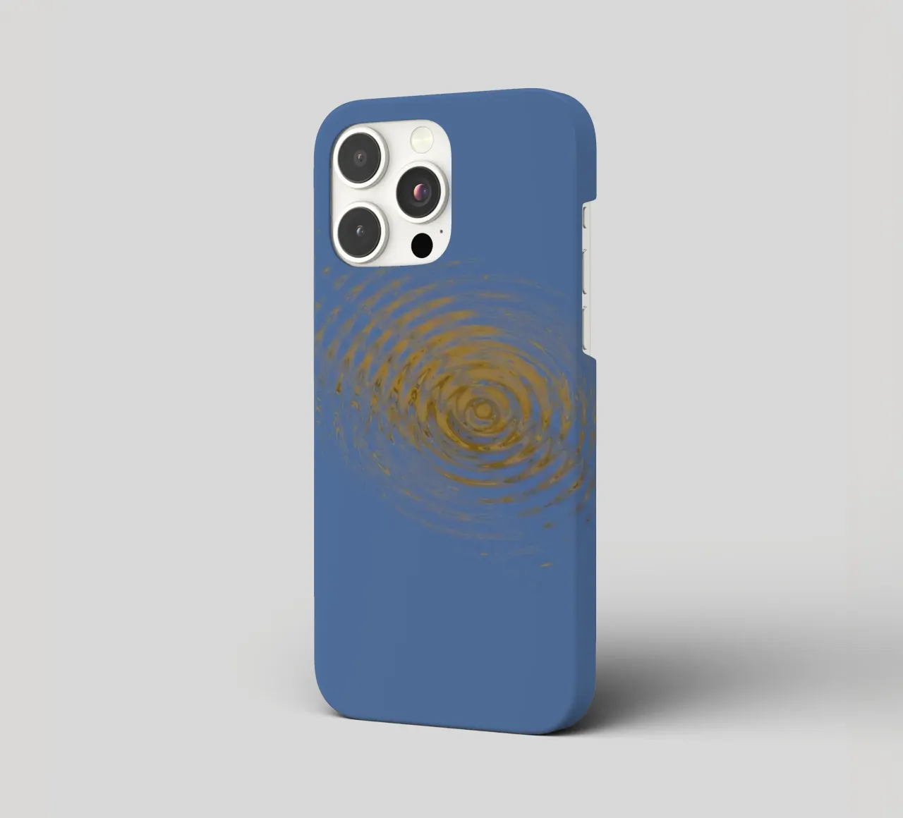 Abstract dynamic circular pattern in blue and yellow iphone case by Something for you