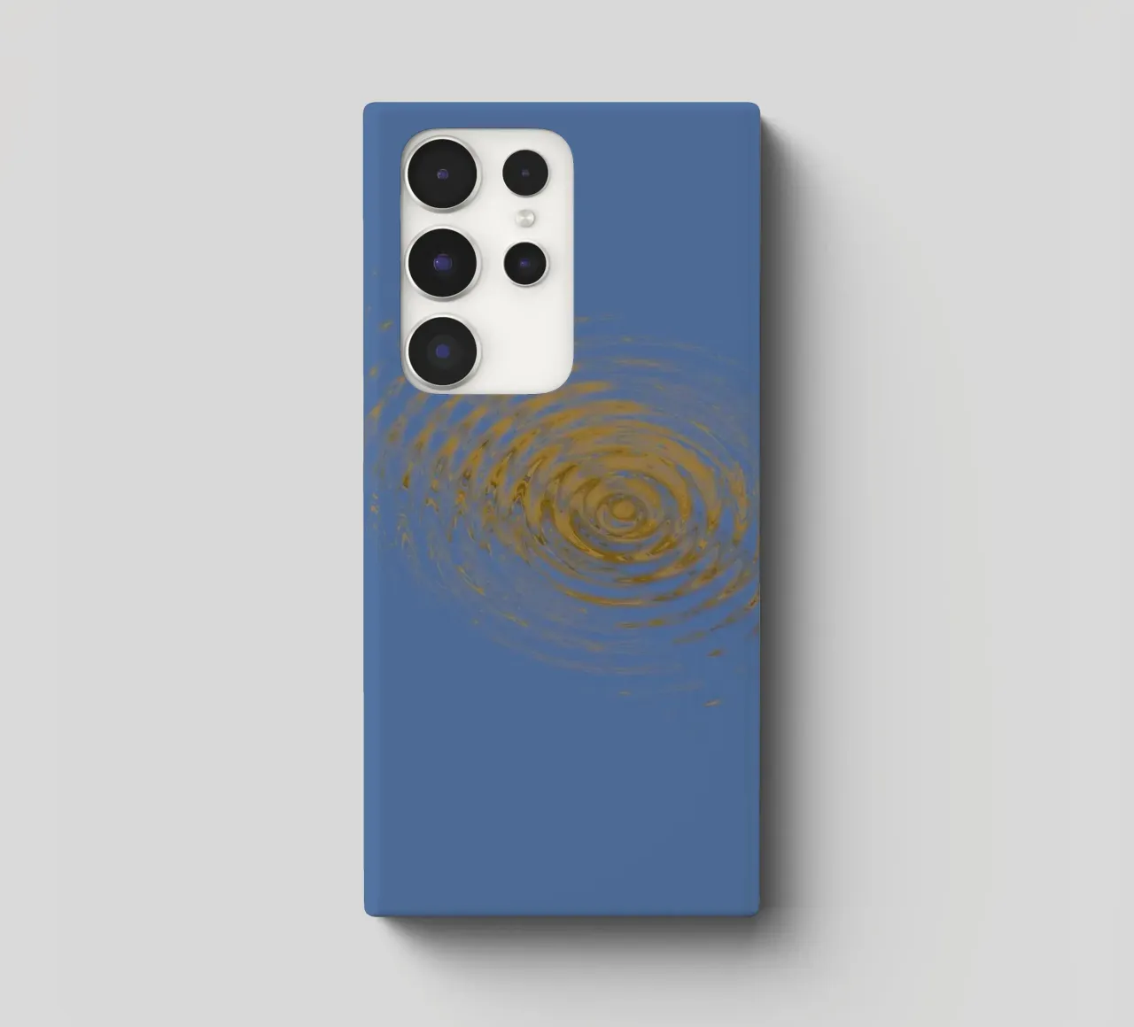Abstract dynamic circular pattern in blue and yellow samsung phone case by Something for you