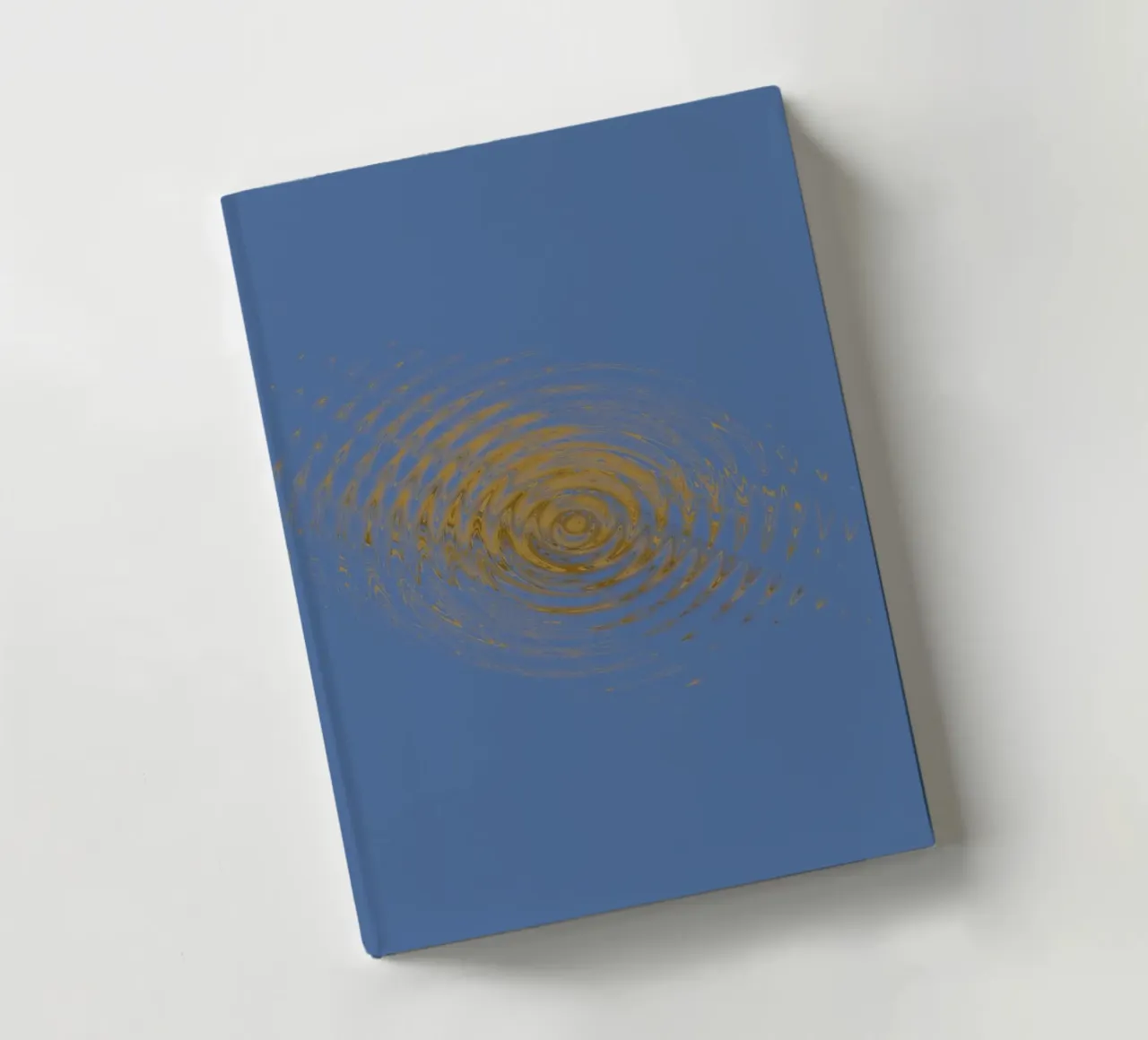 Abstract dynamic circular pattern in blue and yellow notebook by Something for you