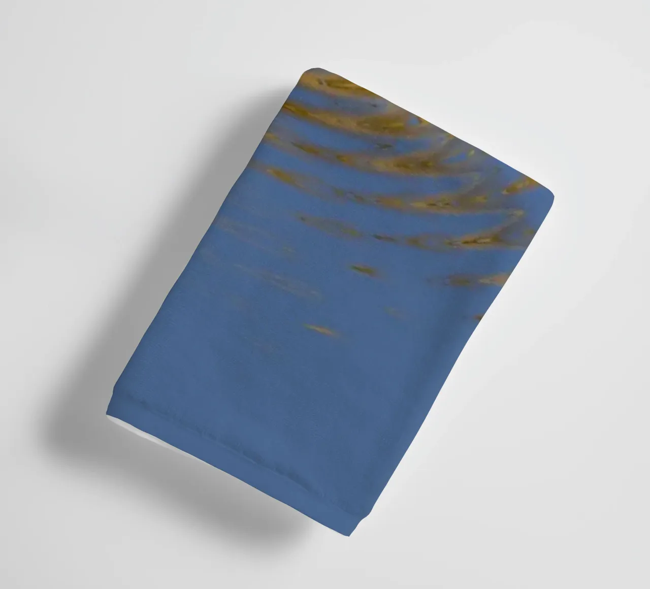 Abstract dynamic circular pattern in blue and yellow towel by Something for you