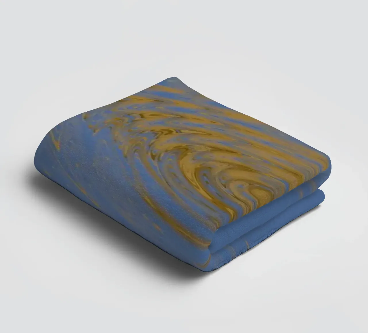 Abstract dynamic circular pattern in blue and yellow towel by Something for you