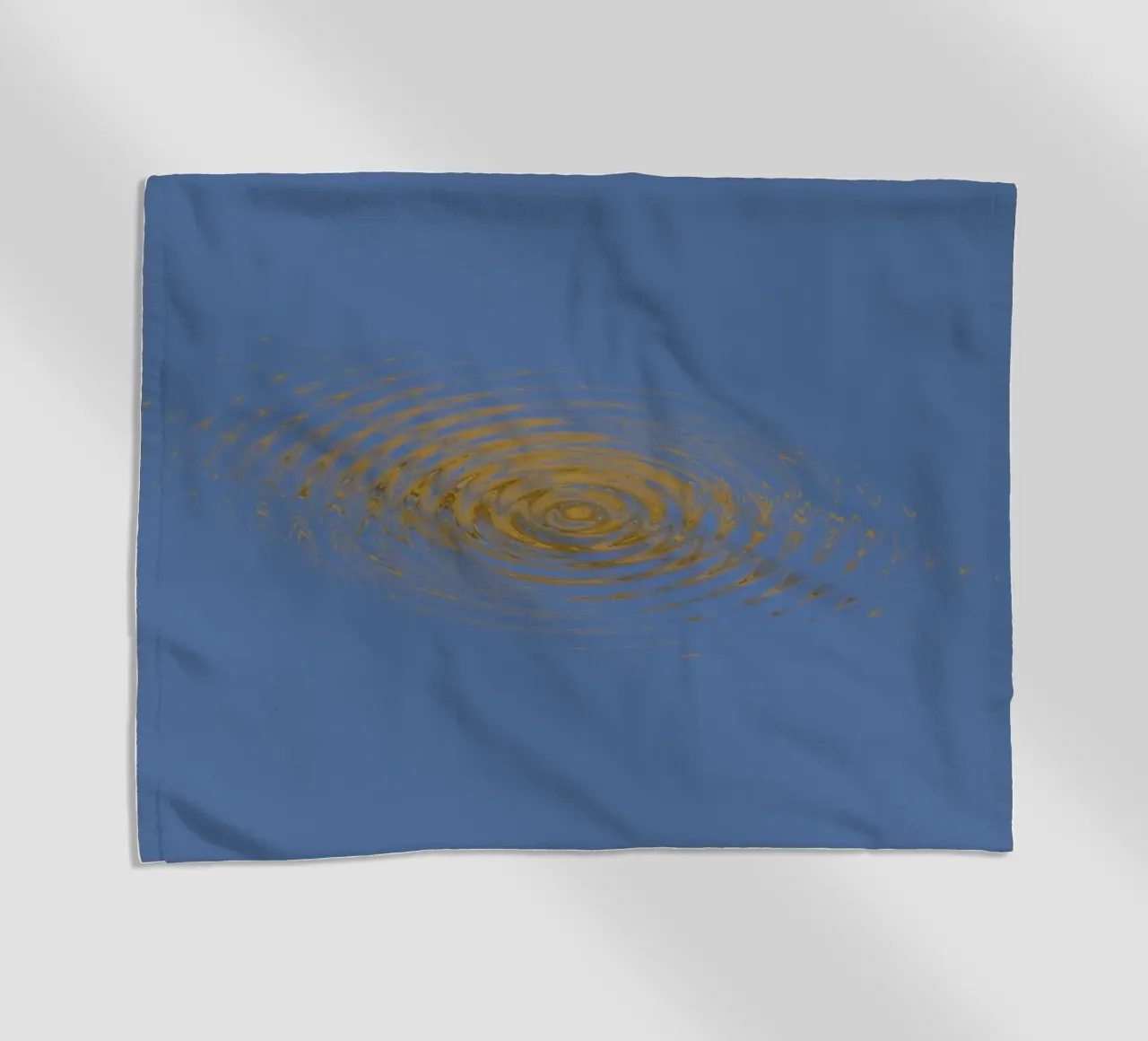 Abstract dynamic circular pattern in blue and yellow beach towel by Something for you