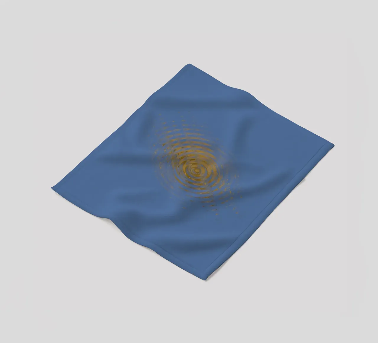 Abstract dynamic circular pattern in blue and yellow fleece blanket by Something for you