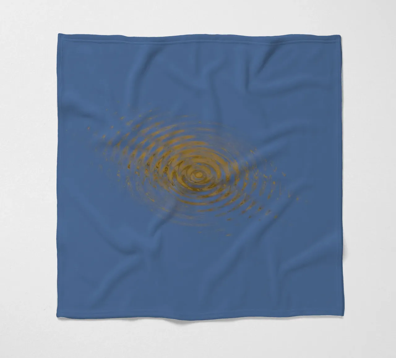 Abstract dynamic circular pattern in blue and yellow fleece blanket by Something for you