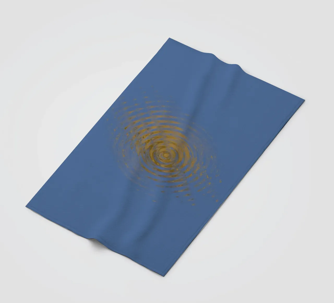 Abstract dynamic circular pattern in blue and yellow fleece blanket by Something for you