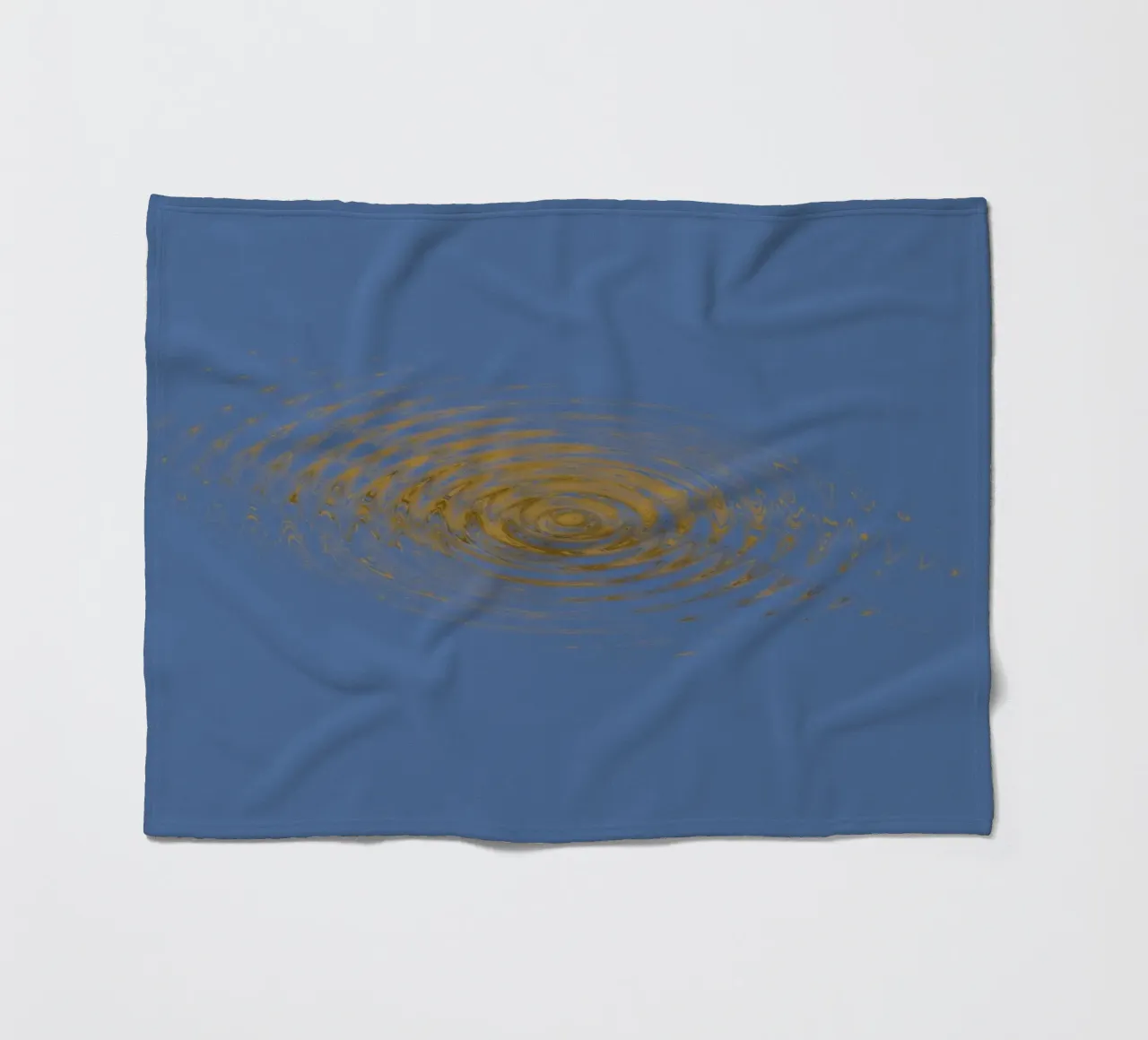 Abstract dynamic circular pattern in blue and yellow fleece blanket by Something for you
