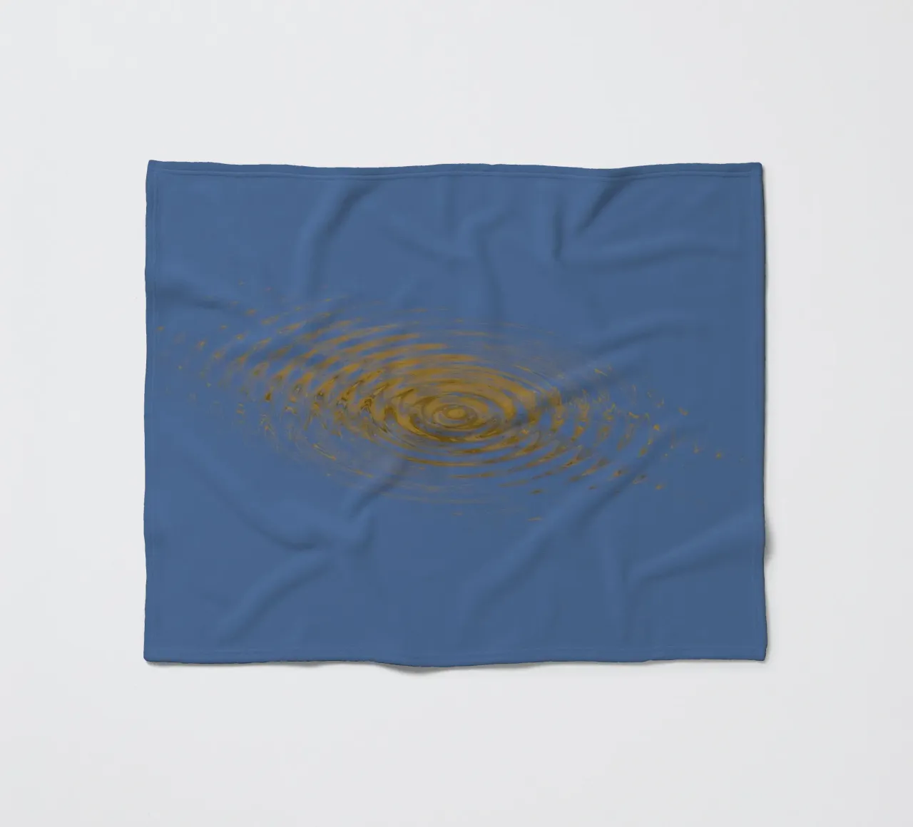 Abstract dynamic circular pattern in blue and yellow fleece blanket by Something for you