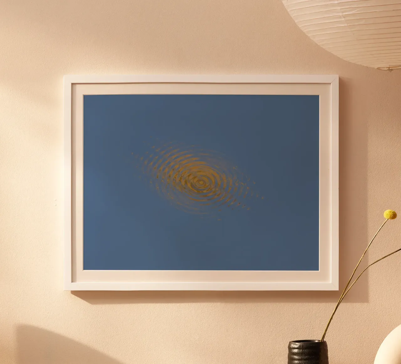 Motif circulaire abstrait et dynamique en bleu et jaune hahnemühle de Something for you