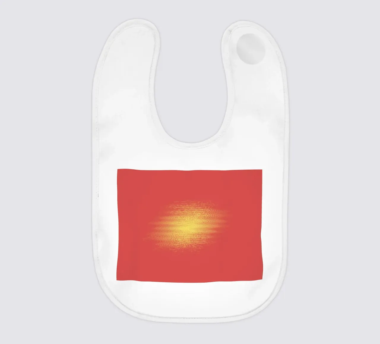 Abstract dynamic horizontal pattern in red and yellow baby bib by Something for you