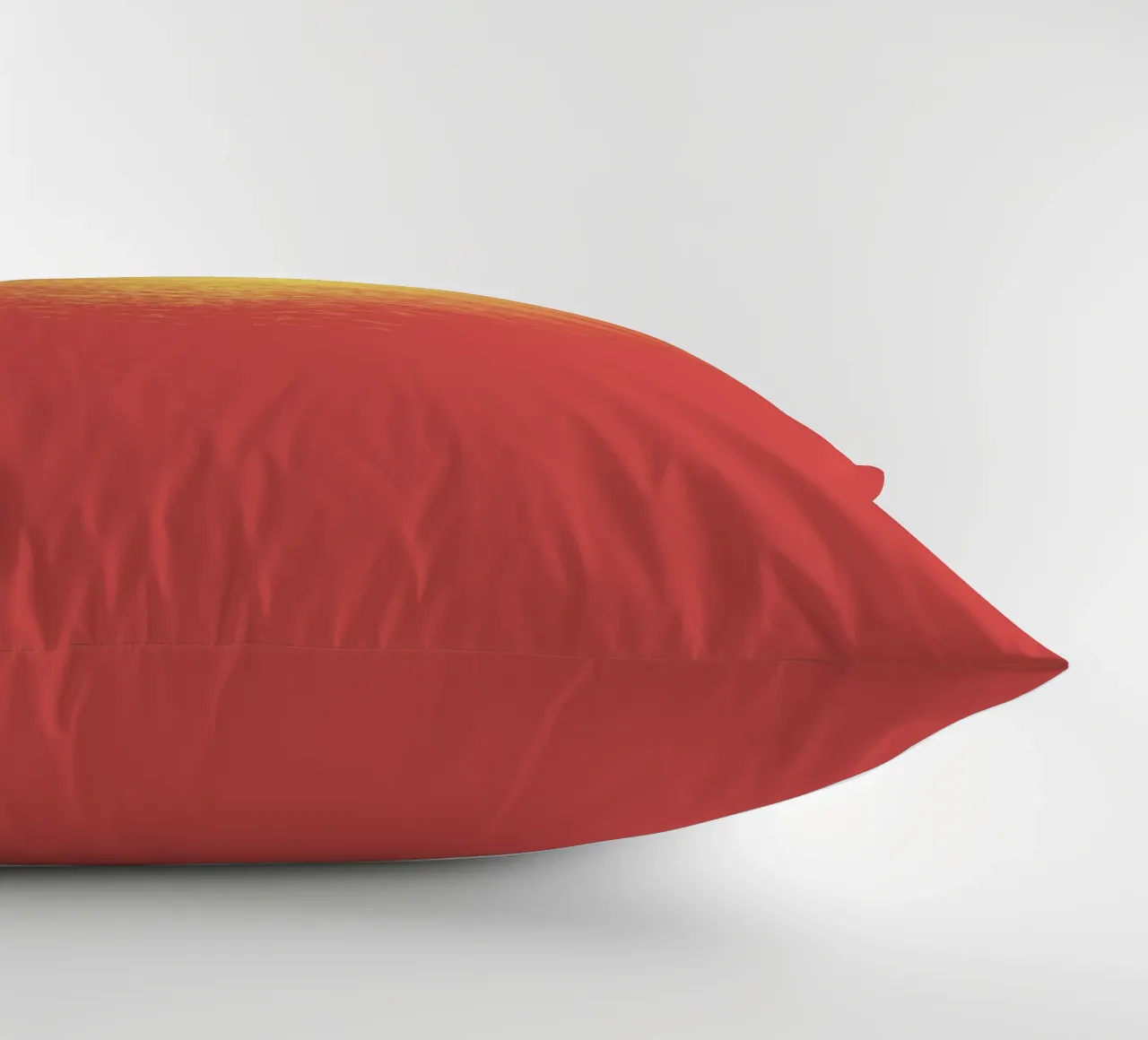 Abstract dynamic horizontal pattern in red and yellow decorative cushion by Something for you