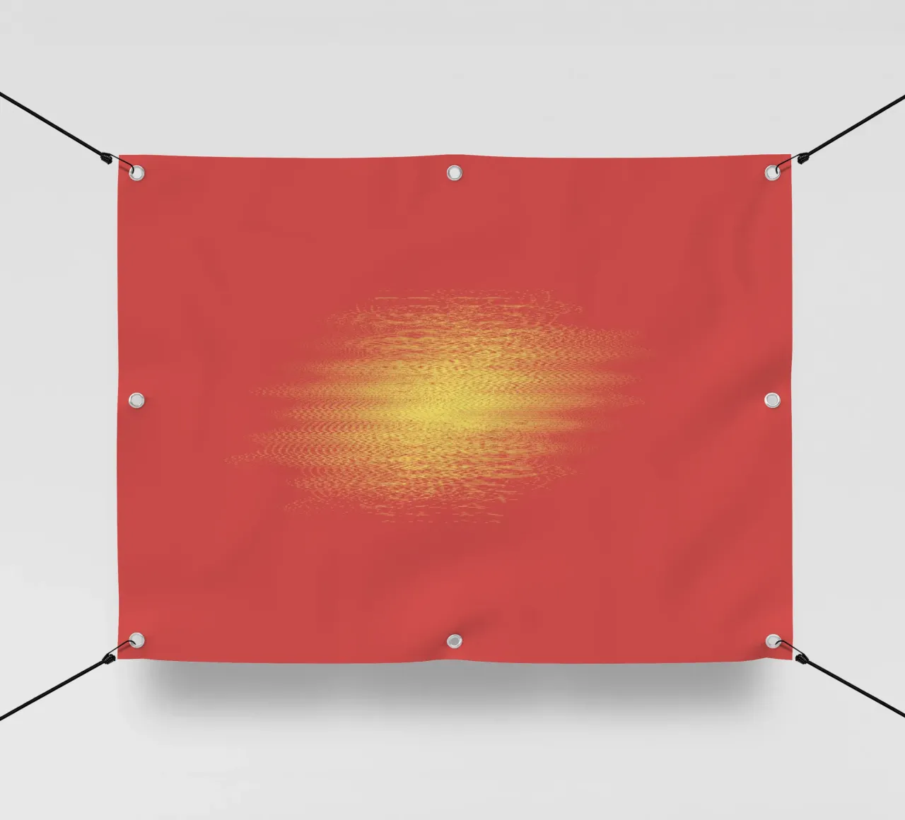 Motif horizontal dynamique abstrait en rouge et jaune bâche pvc de Something for you