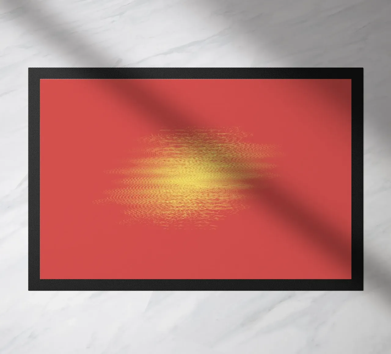 Abstract dynamic horizontal pattern in red and yellow doormat by Something for you