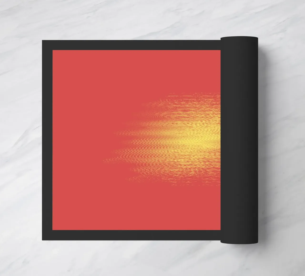 Abstract dynamic horizontal pattern in red and yellow doormat by Something for you