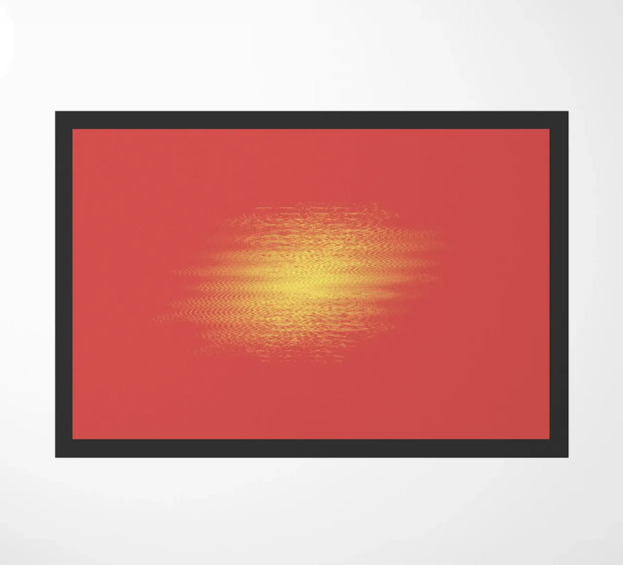 Abstract dynamic horizontal pattern in red and yellow doormat by Something for you