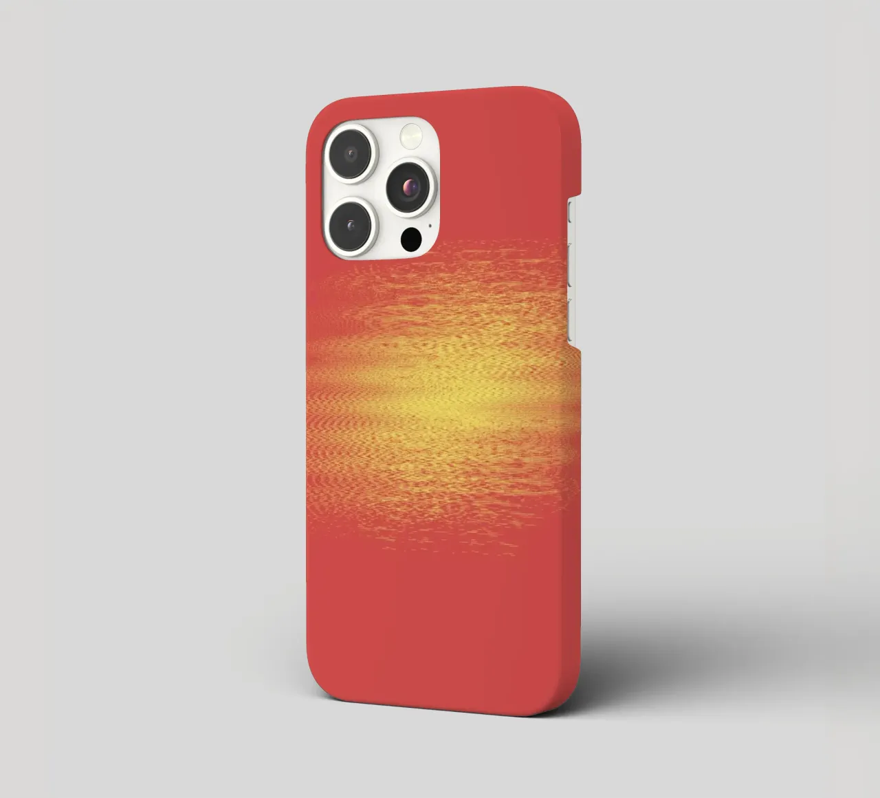 Abstract dynamic horizontal pattern in red and yellow iphone case by Something for you
