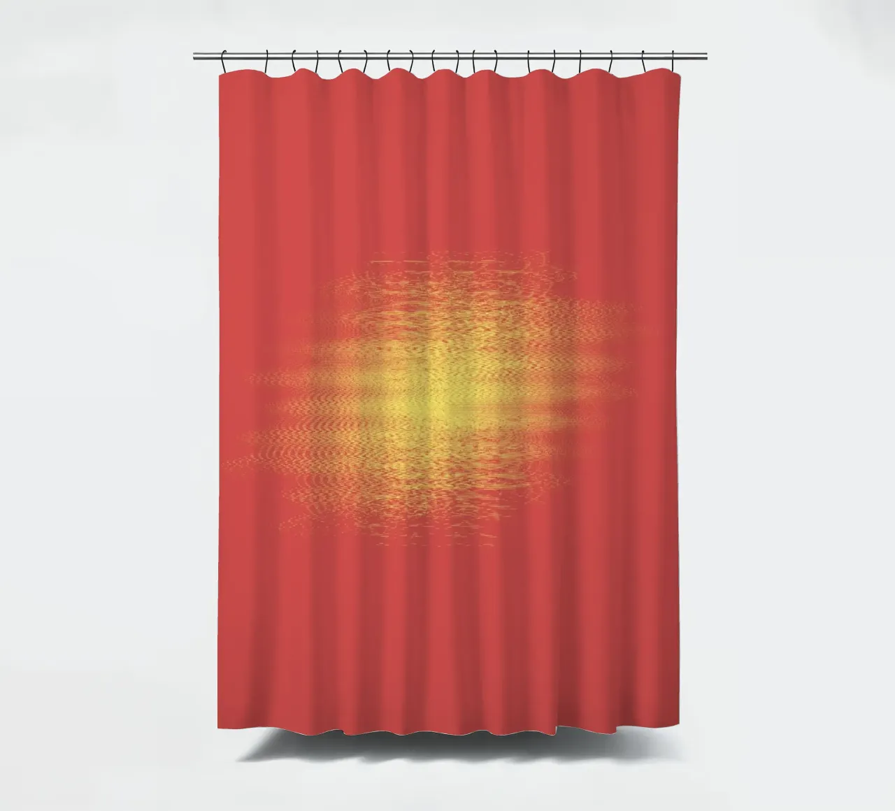 Abstract dynamisch horizontaal patroon in rood en geel douchegordijn van Something for you