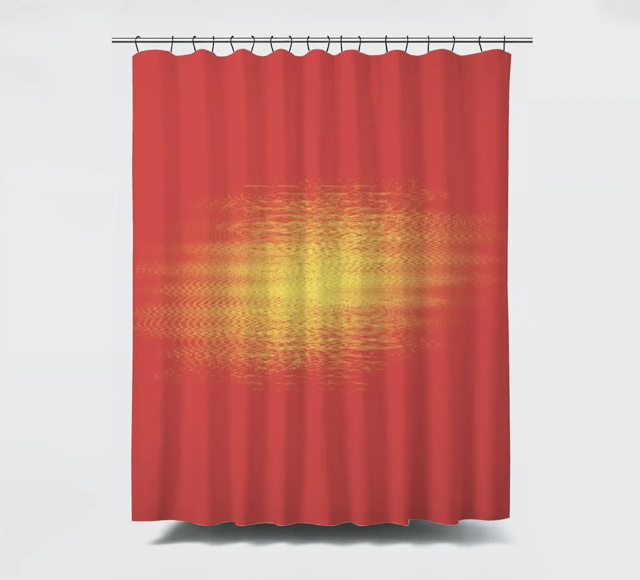 Abstract dynamisch horizontaal patroon in rood en geel douchegordijn van Something for you