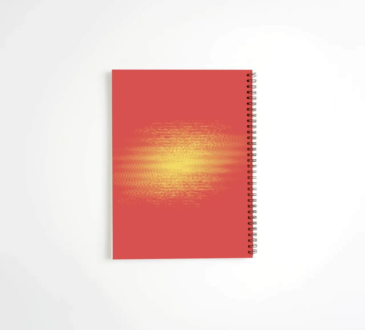 Abstract dynamic horizontal pattern in red and yellow spiral notebook by Something for you