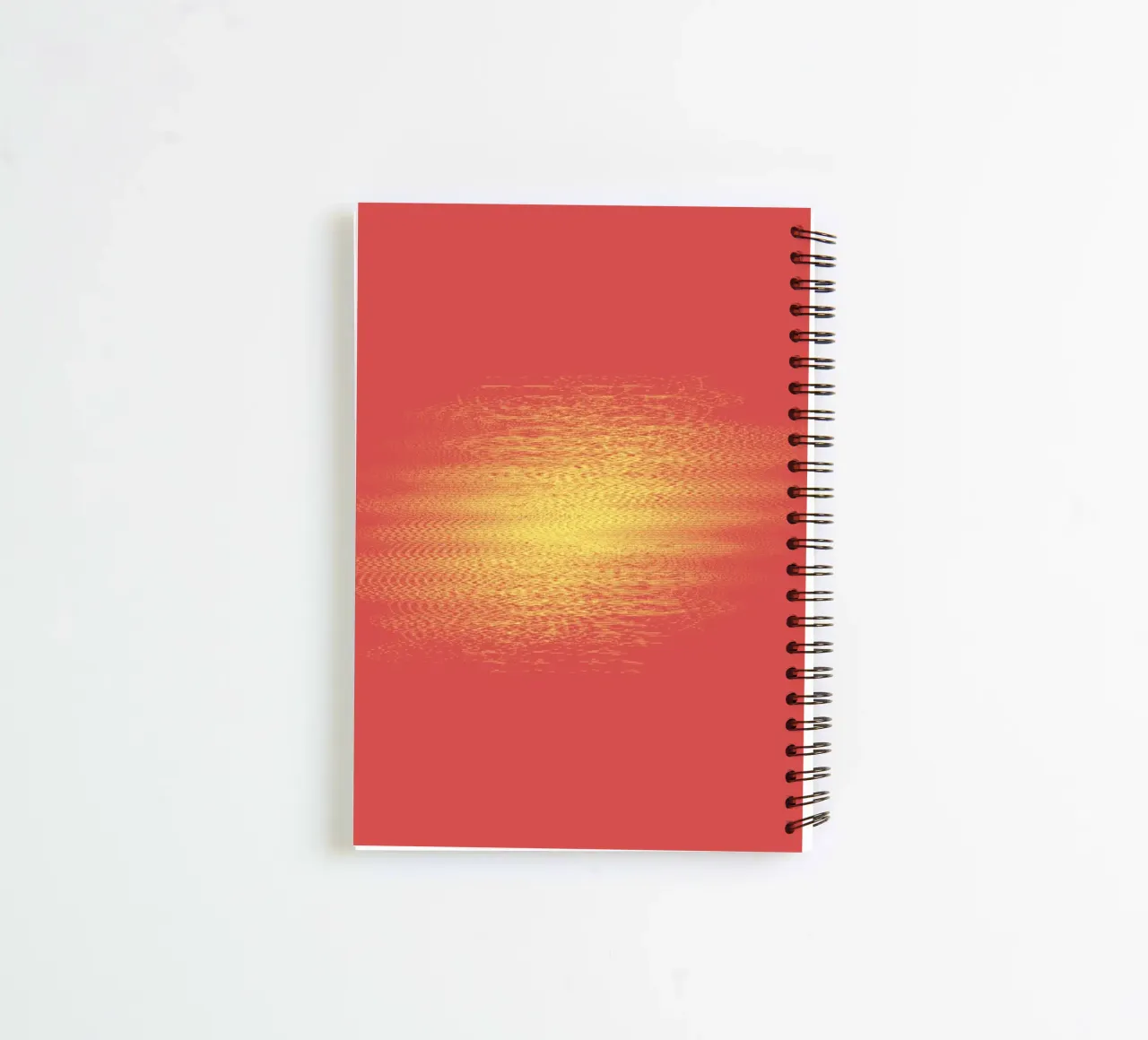 Abstract dynamic horizontal pattern in red and yellow spiral notebook by Something for you