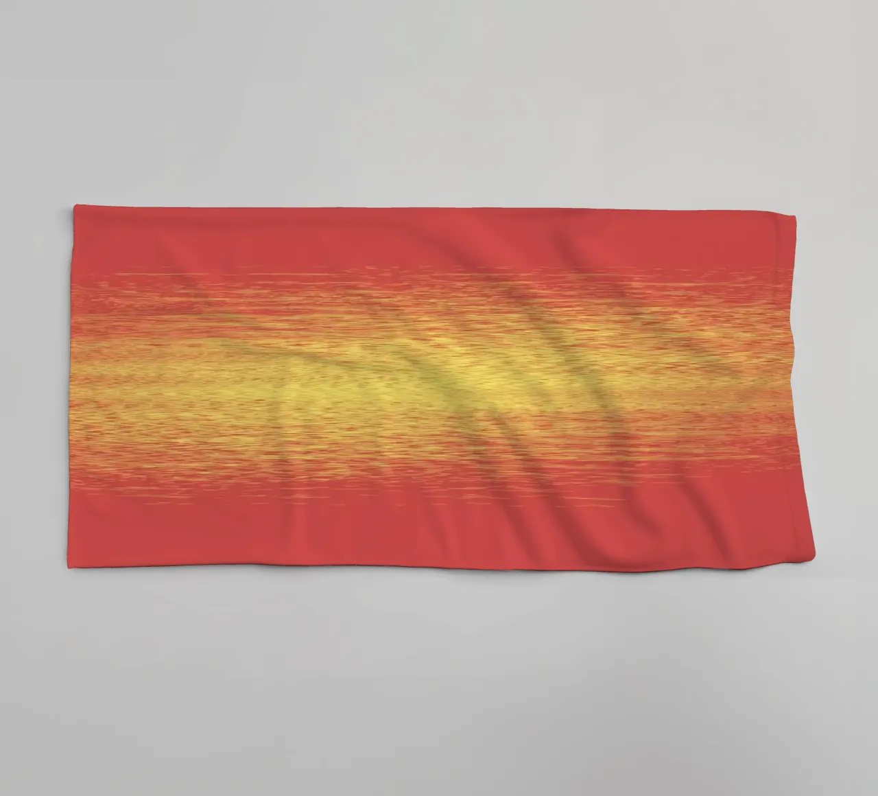 Abstract dynamic horizontal pattern in red and yellow towel by Something for you