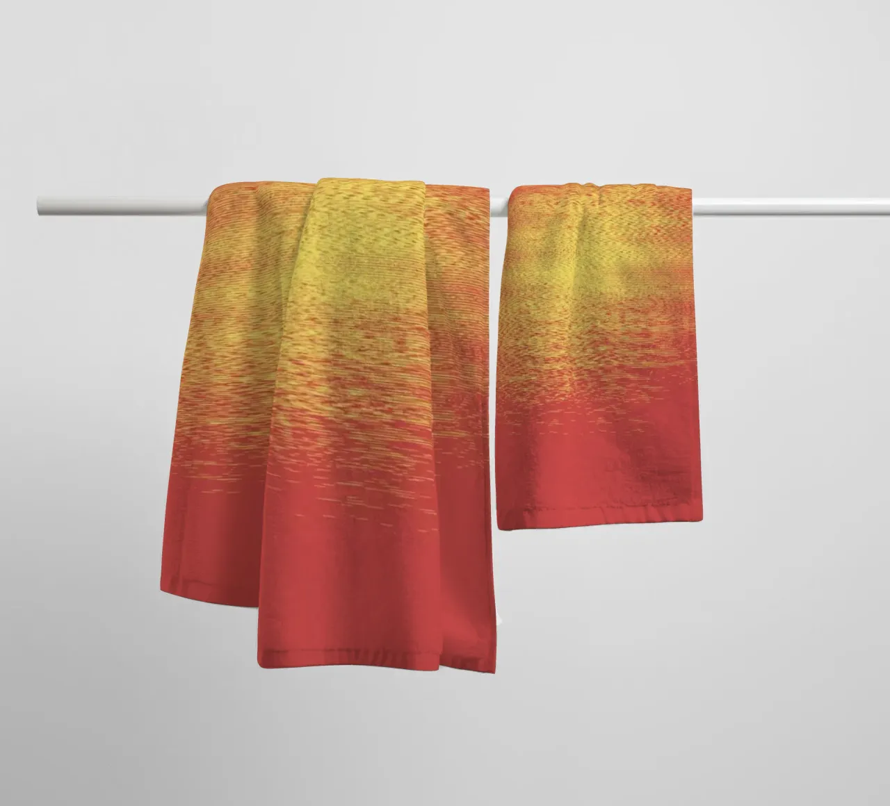 Motif horizontal dynamique abstrait en rouge et jaune serviette de bain de Something for you