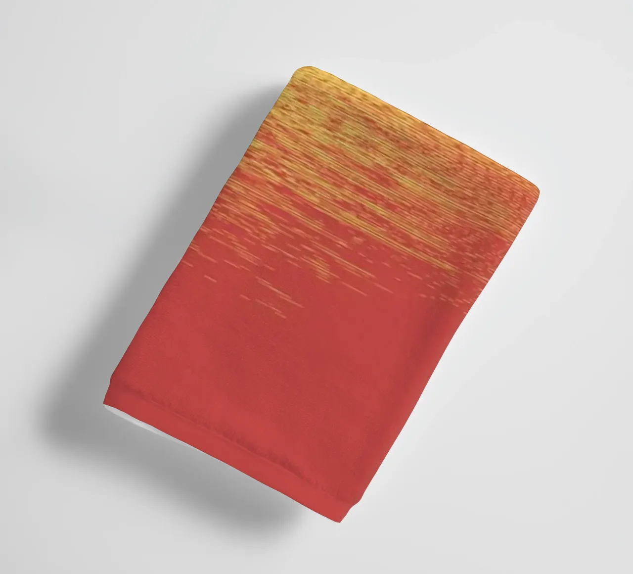 Abstract dynamic horizontal pattern in red and yellow towel by Something for you
