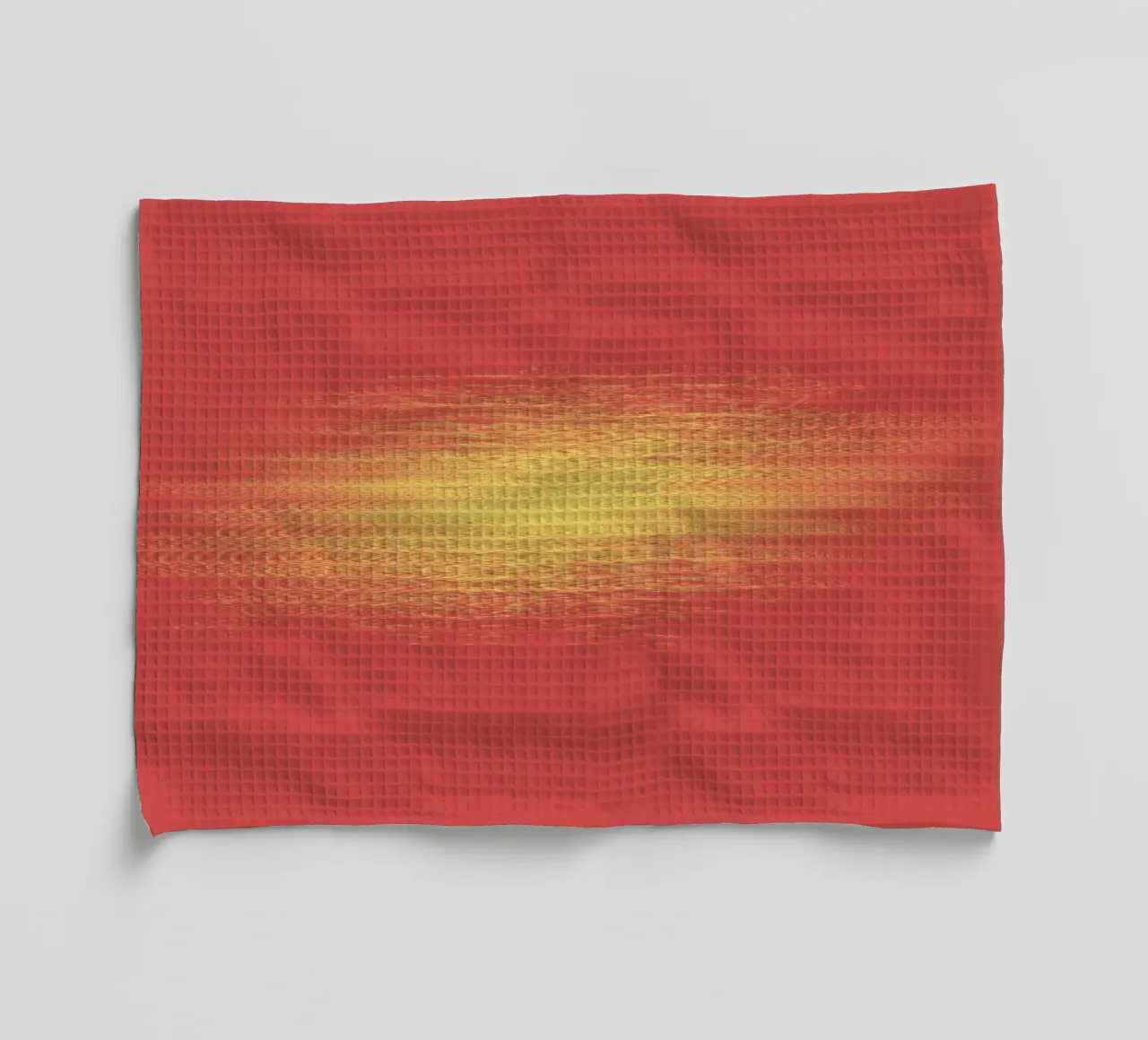Motif horizontal dynamique abstrait en rouge et jaune torchon de Something for you
