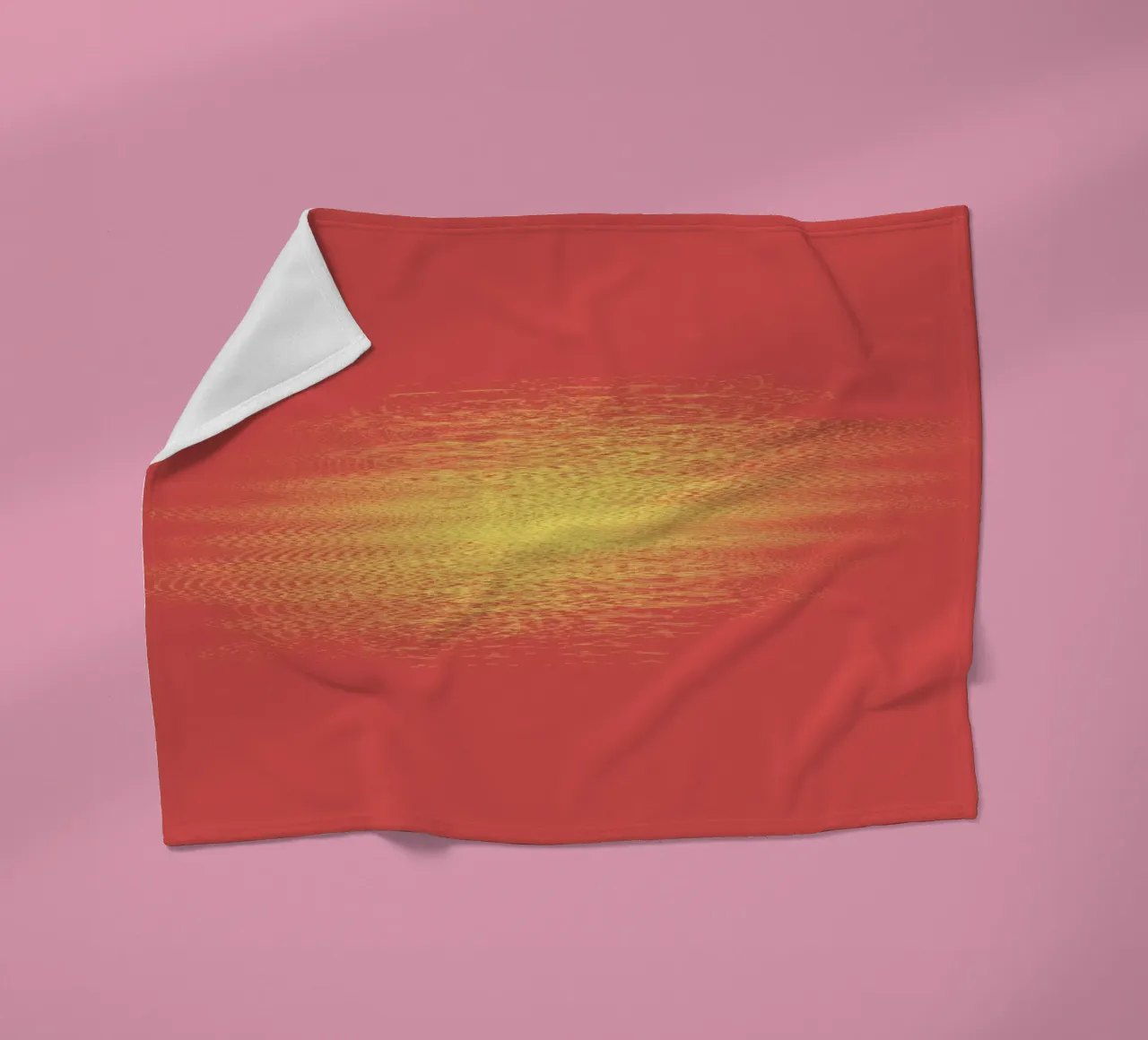 Abstract dynamic horizontal pattern in red and yellow fleece blanket by Something for you