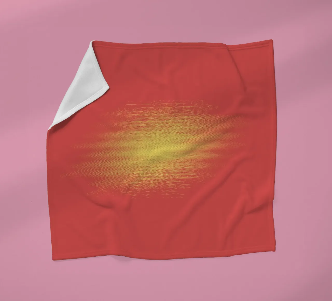 Abstract dynamic horizontal pattern in red and yellow fleece blanket by Something for you