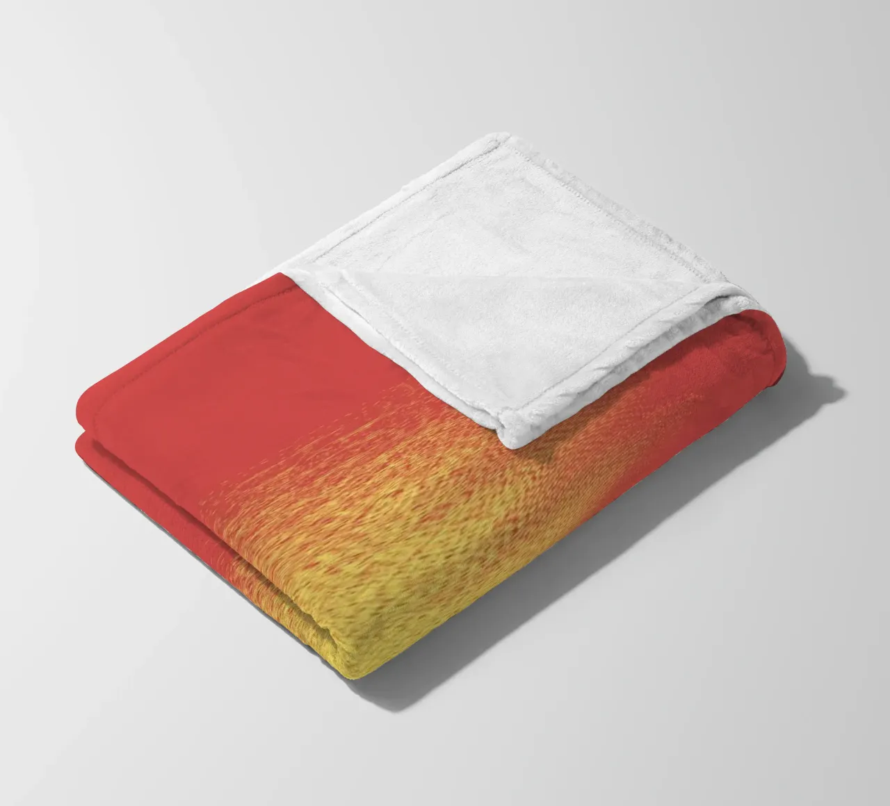 Abstract dynamic horizontal pattern in red and yellow fleece blanket by Something for you