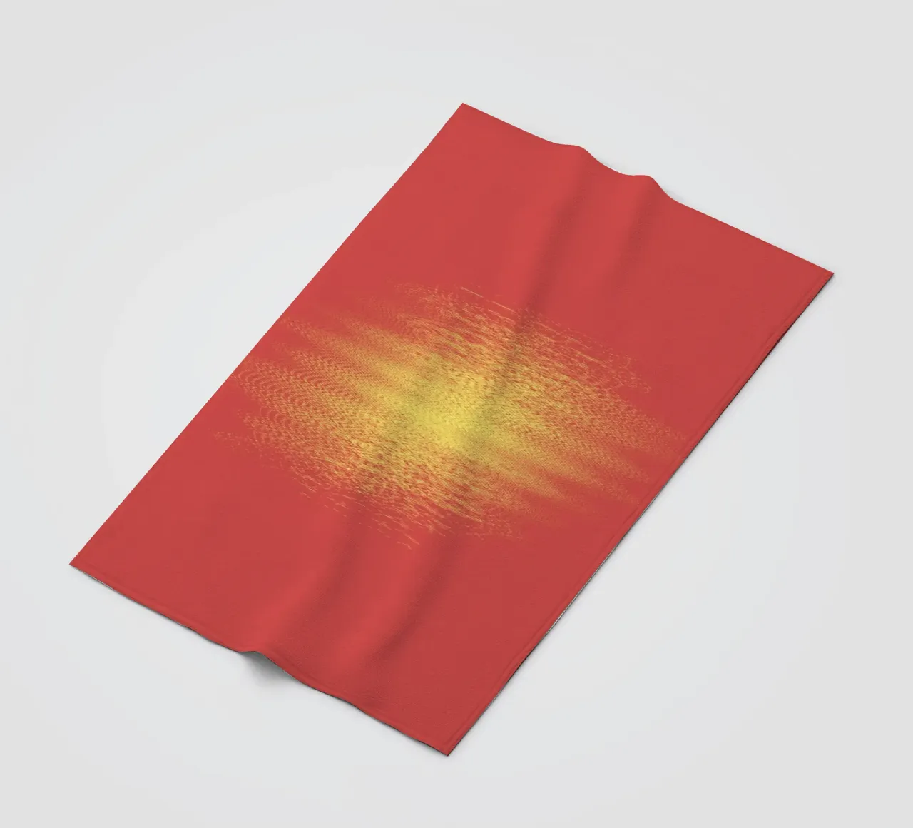 Abstract dynamic horizontal pattern in red and yellow fleece blanket by Something for you
