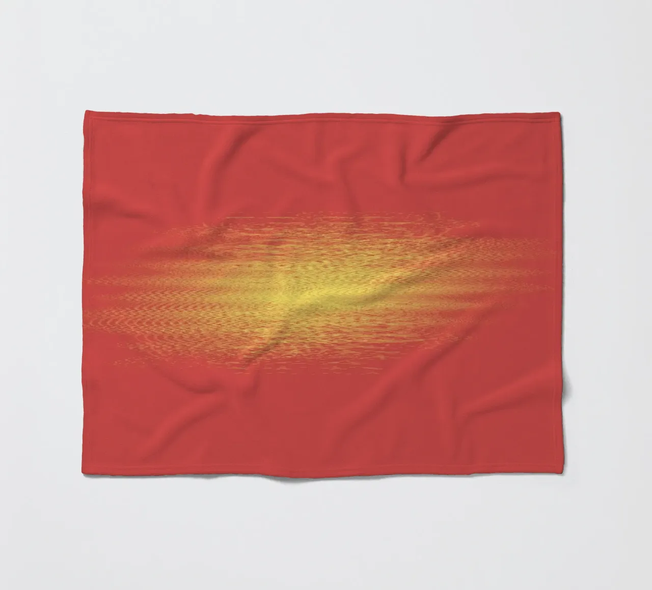 Abstract dynamic horizontal pattern in red and yellow fleece blanket by Something for you