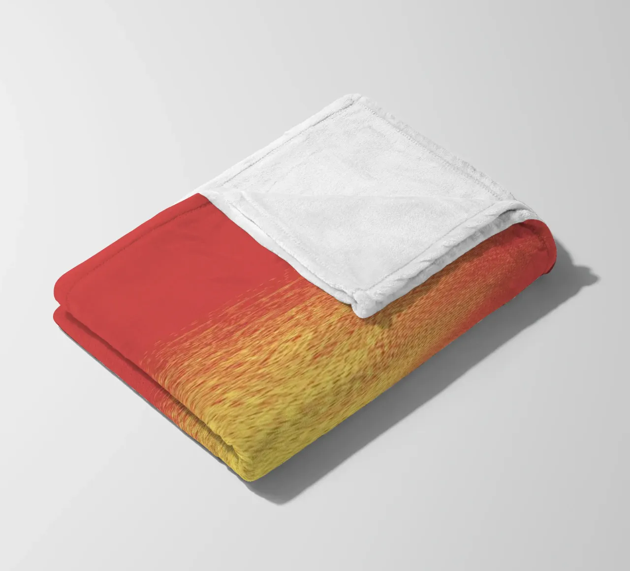 Abstract dynamic horizontal pattern in red and yellow fleece blanket by Something for you