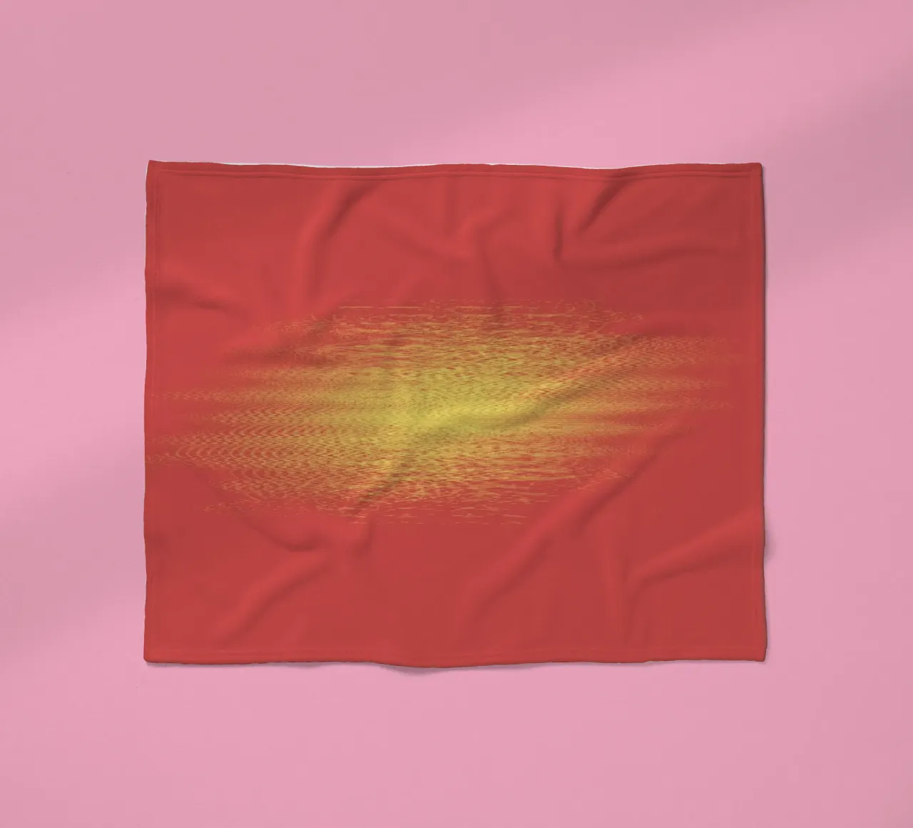 Abstract dynamic horizontal pattern in red and yellow fleece blanket by Something for you
