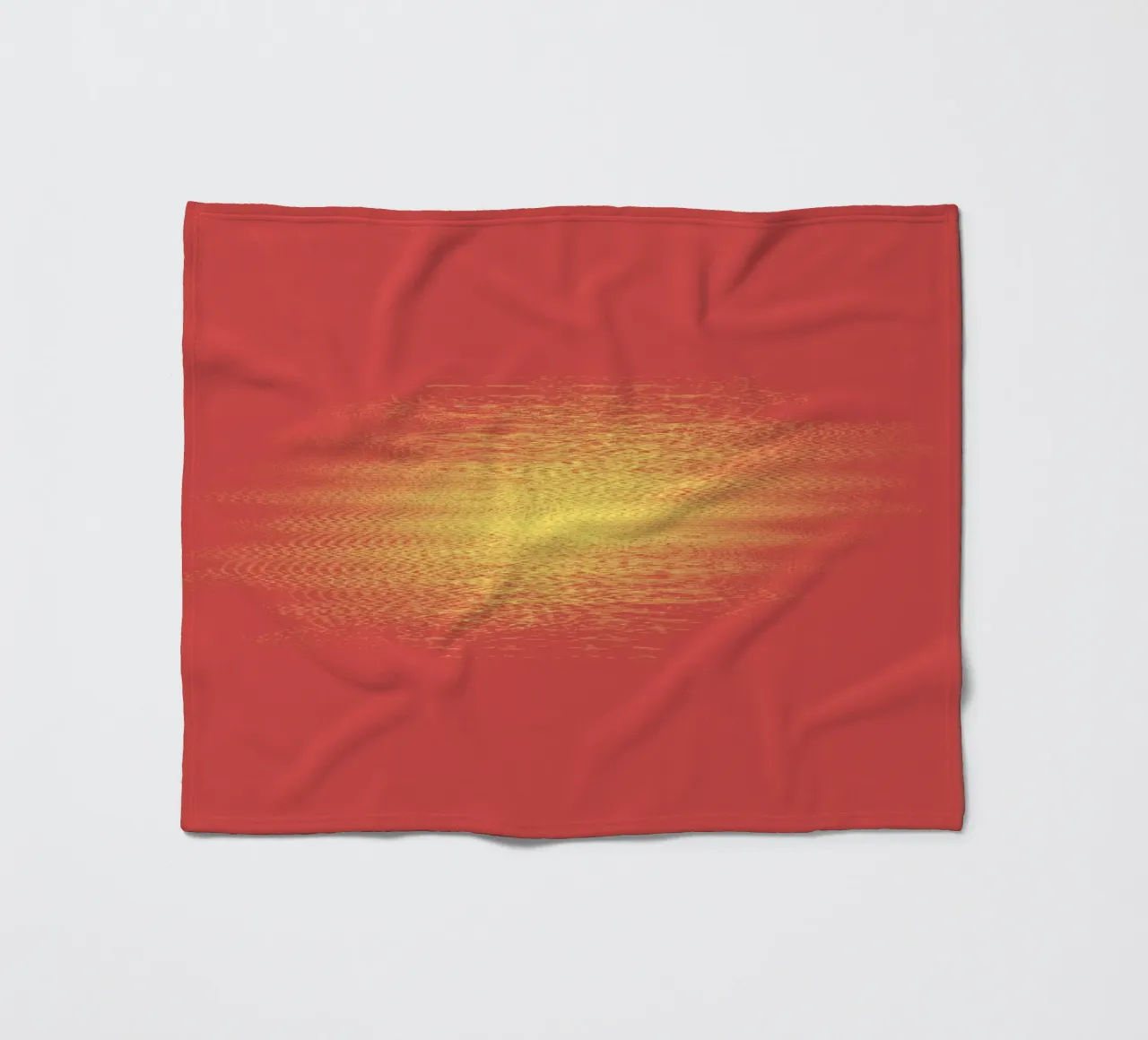 Abstract dynamic horizontal pattern in red and yellow fleece blanket by Something for you