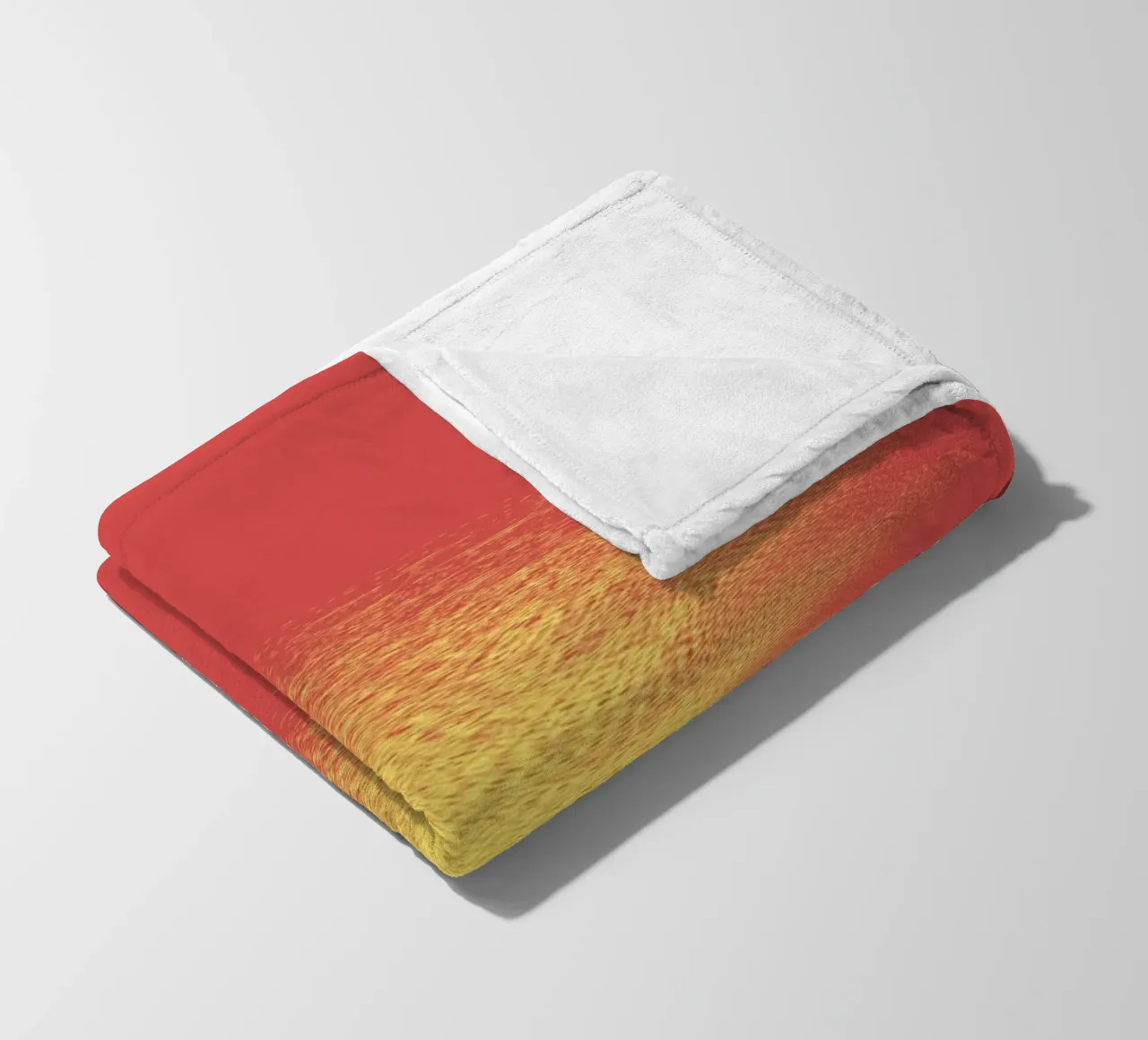 Abstract dynamic horizontal pattern in red and yellow fleece blanket by Something for you