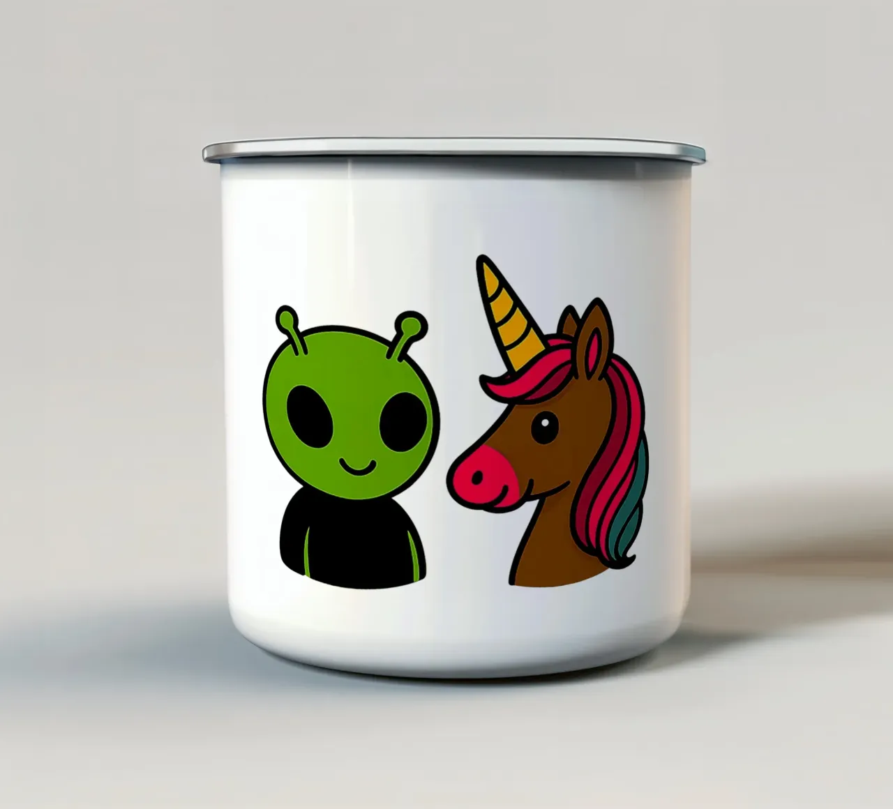 Einhorn & Alien tazza in smalto da Vintage Van Gogh