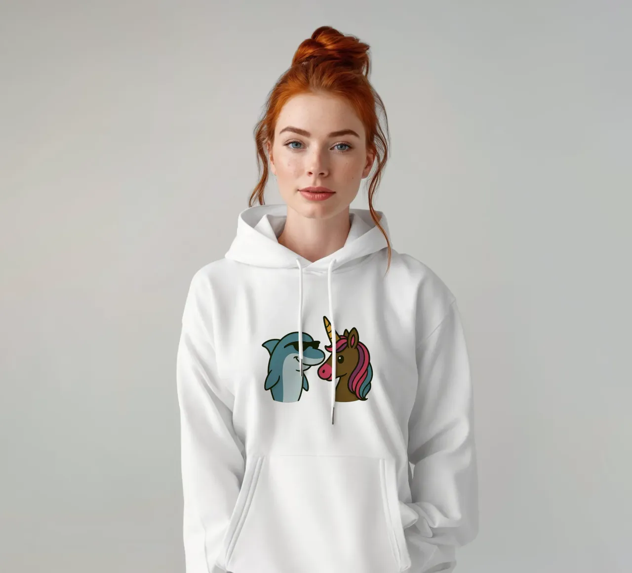 Einhorn & Delfin felpa con cappuccio da Vintage Van Gogh
