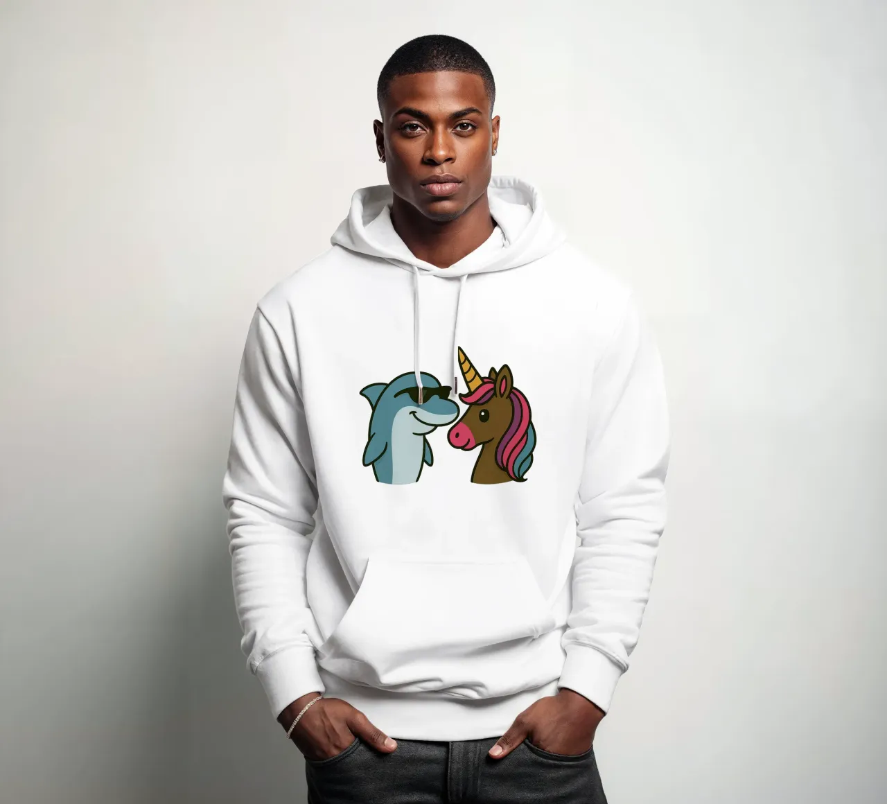 Einhorn & Delfin felpa con cappuccio da Vintage Van Gogh