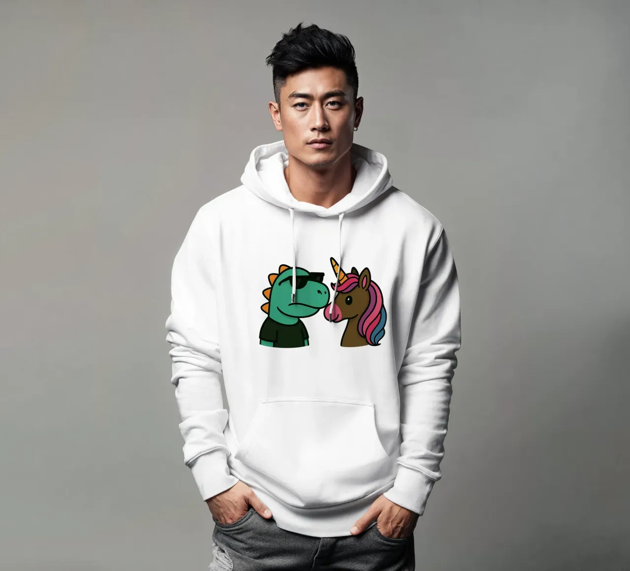 Einhorn & Dino felpa con cappuccio da Vintage Van Gogh