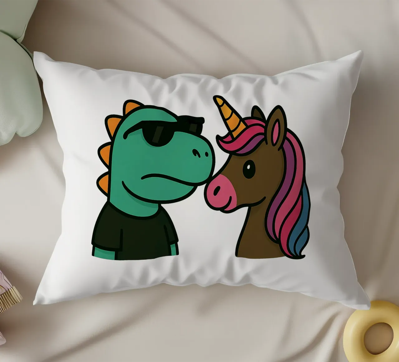 Einhorn & Dino cuscino da Vintage Van Gogh
