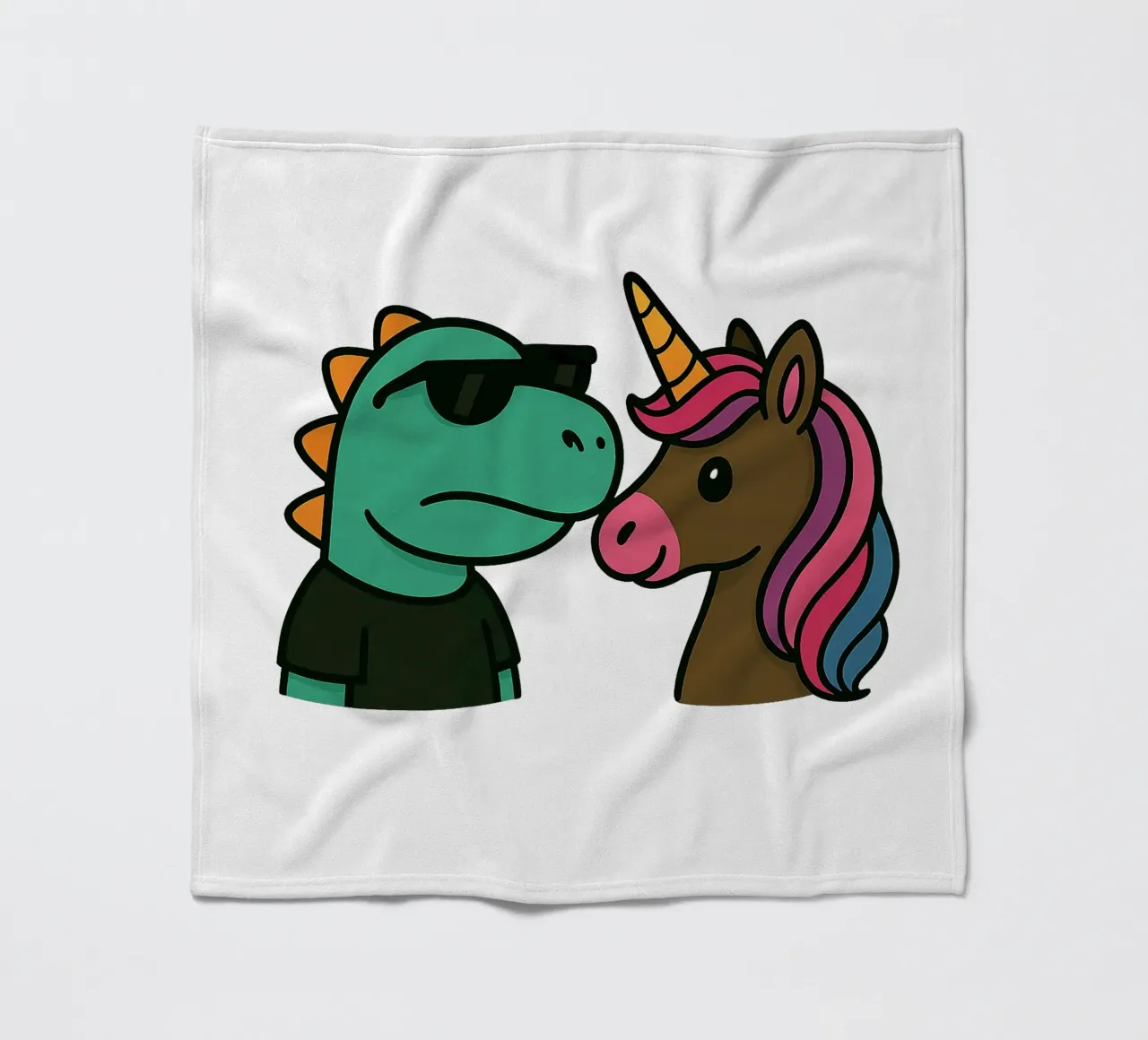Einhorn & Dino coperta in pile da Vintage Van Gogh