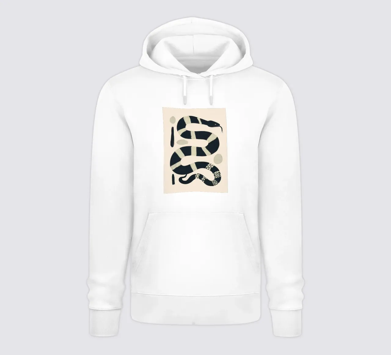 Serpente bianco e nero felpa con cappuccio da ThingDesign