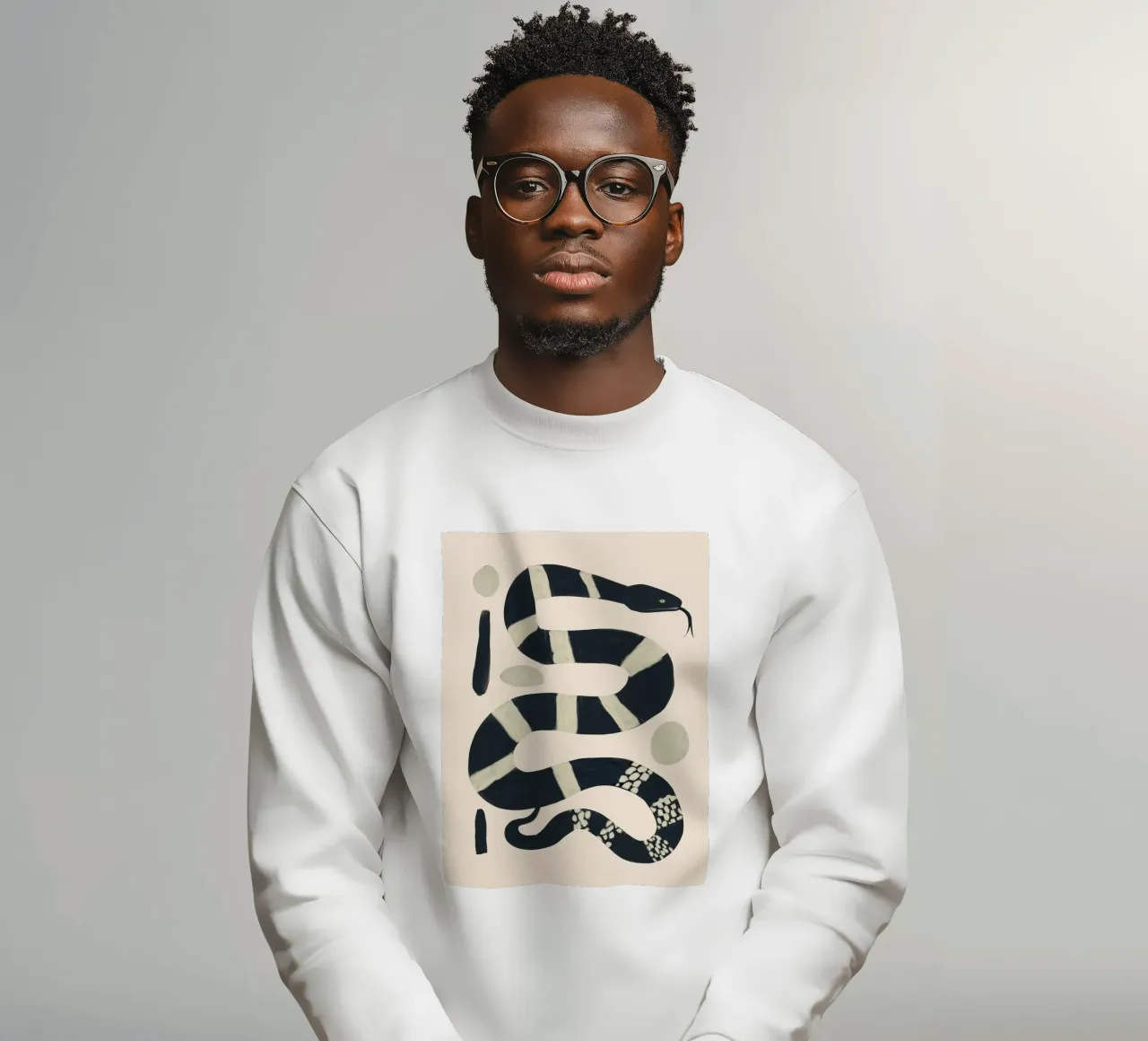 Serpente bianco e nero felpa da ThingDesign
