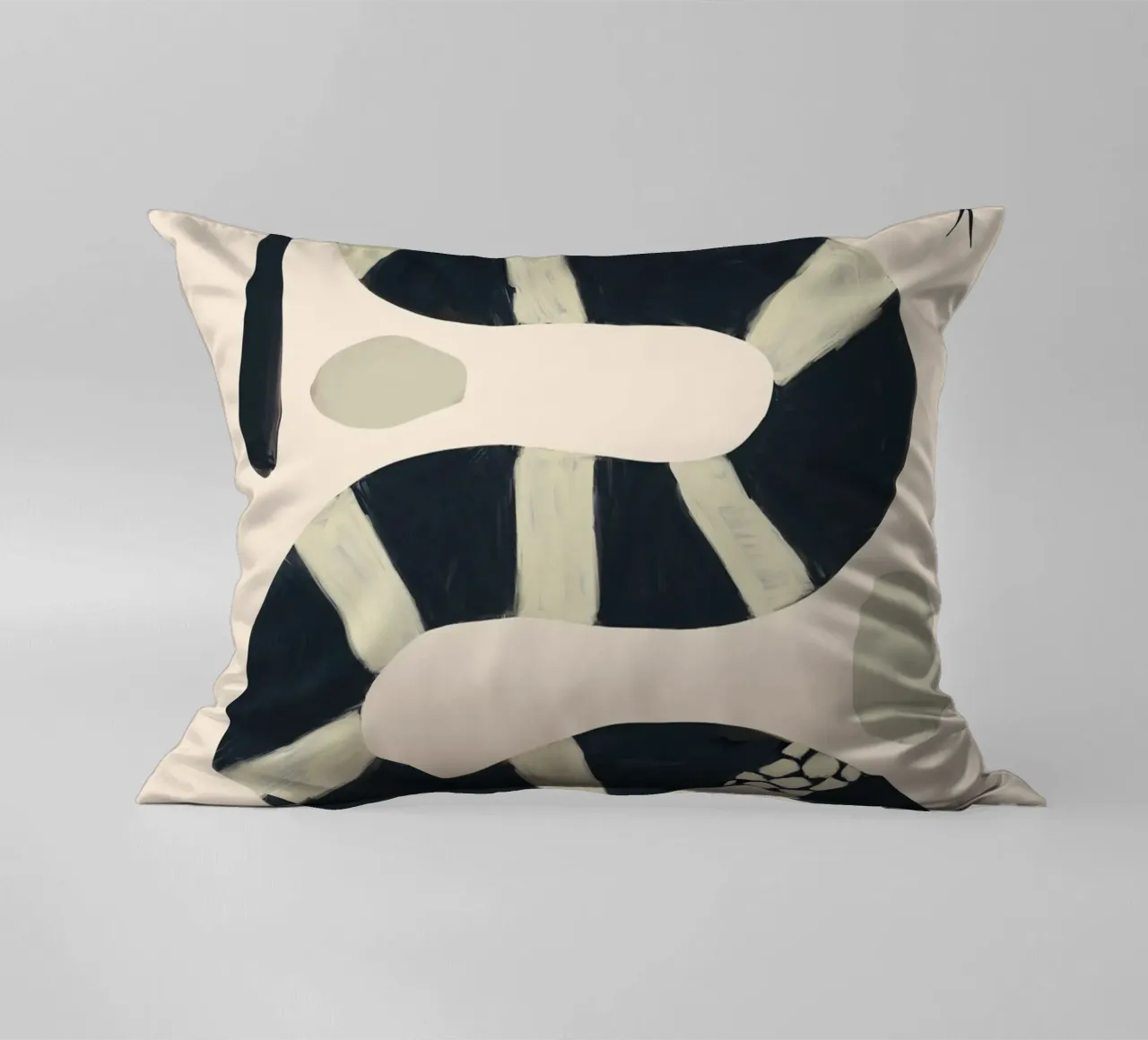 Serpente bianco e nero cuscino da ThingDesign