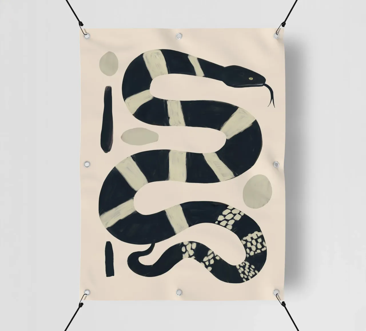 Serpente bianco e nero telo in pvc da ThingDesign