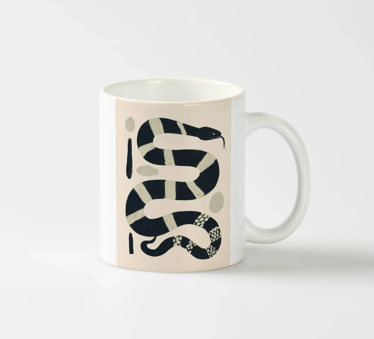 Serpente bianco e nero tazza in ceramica da ThingDesign